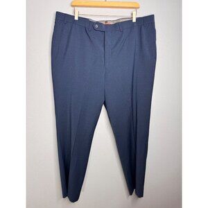 Riviera By Jack Victor Mens Traveler Blue Pants 42RX30 Wool Blend Office